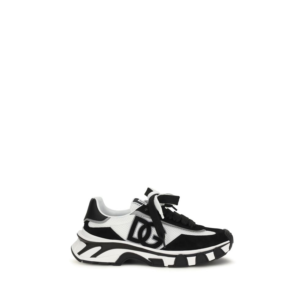 Dolce & Gabbana Black Calf Leather Bos Taurus Athletic Sneakers | Regal Royce