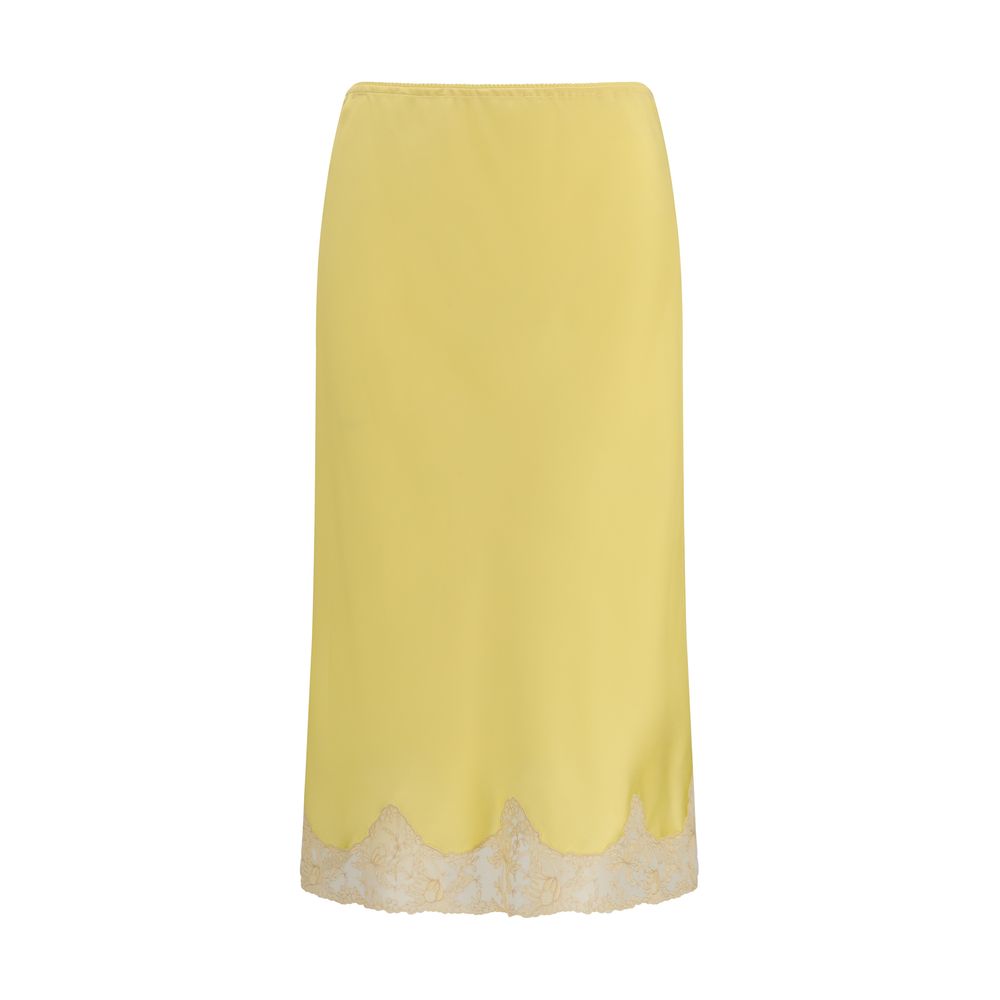 Saint Laurent Bicolor Silk Midi Skirt | Regal Royce