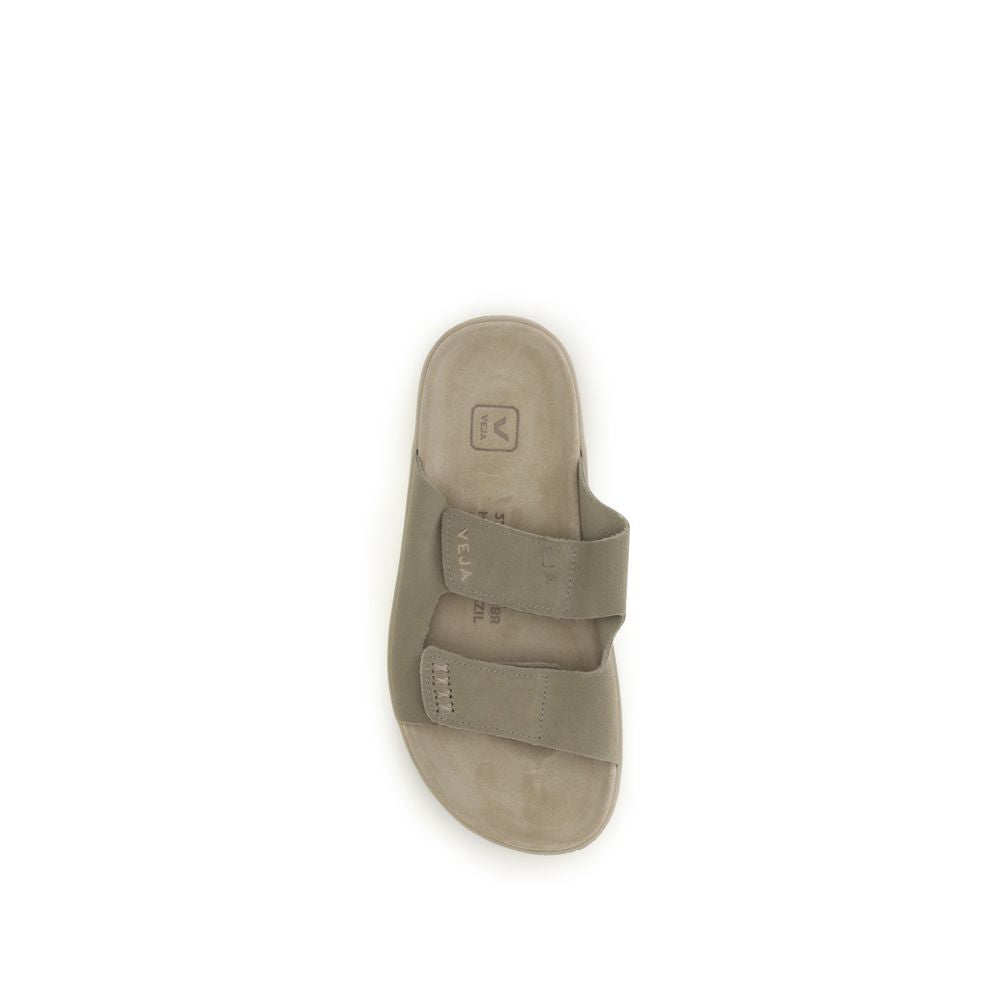Veja Beige Calf Leather Bos Taurus Flat Sandals | Regal Royce