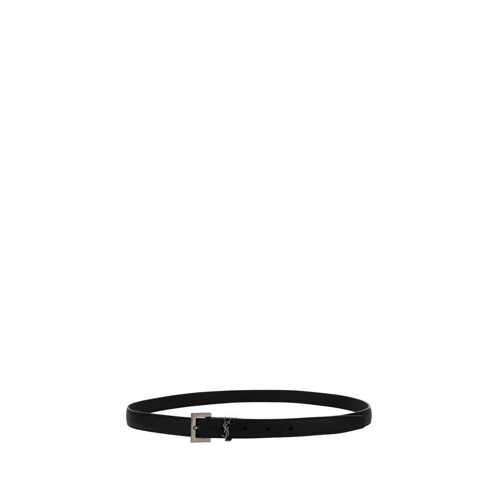 Saint Laurent Black Lamb Ovis Aries Aries Thin Belt | Regal Royce