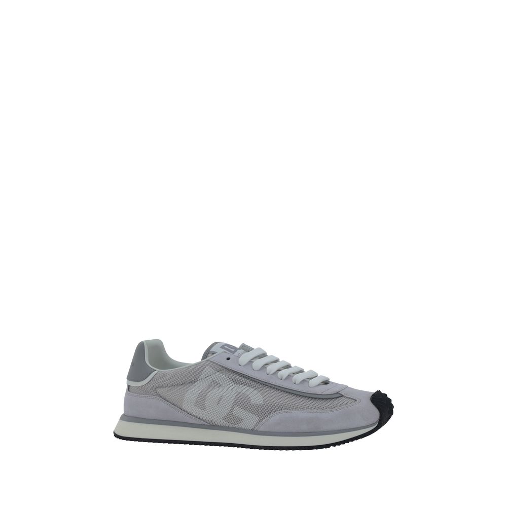 Dolce & Gabbana Gray Fabric Athletic Sneakers | Regal Royce