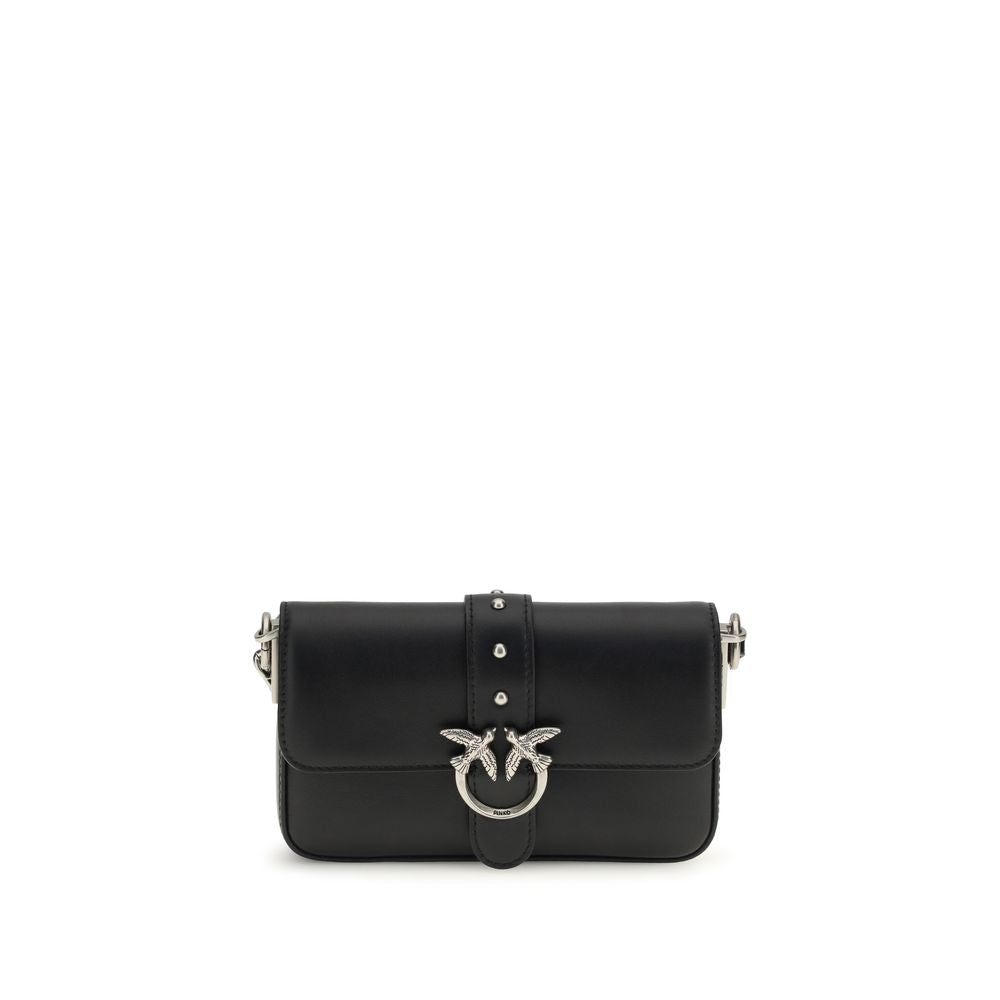 PINKO Black Calf Leather Bos Taurus Shoulder Bag | Regal Royce