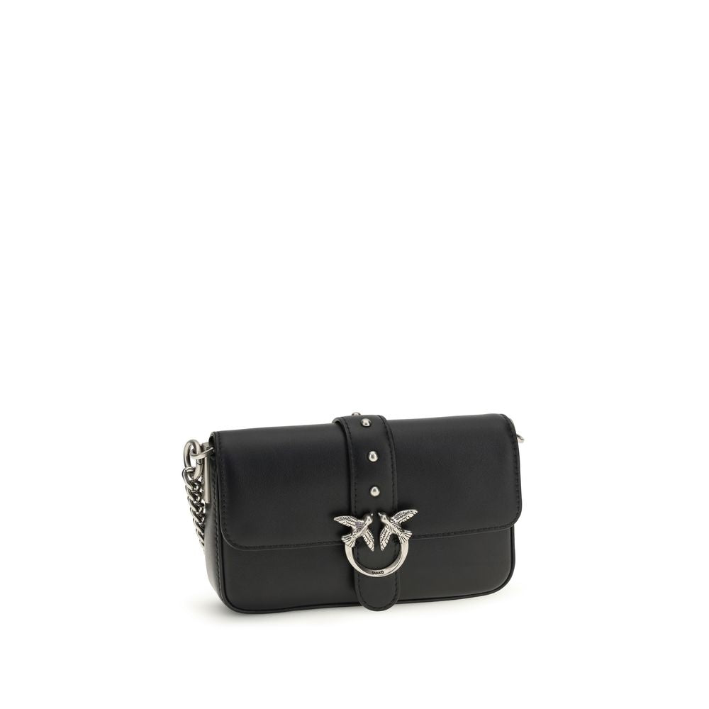 PINKO Black Calf Leather Bos Taurus Shoulder Bag | Regal Royce