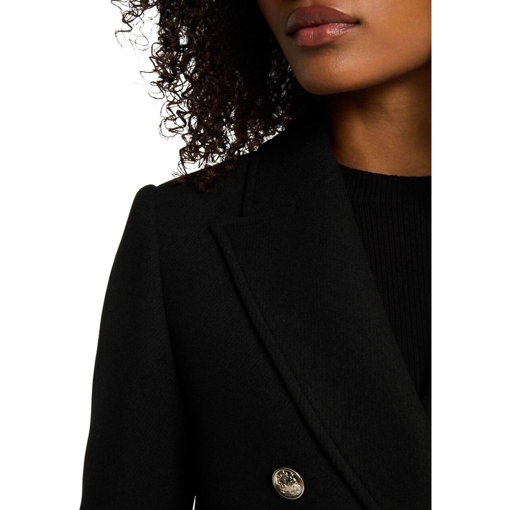 Morgan De Toi Black Polyester Coat | Regal Royce