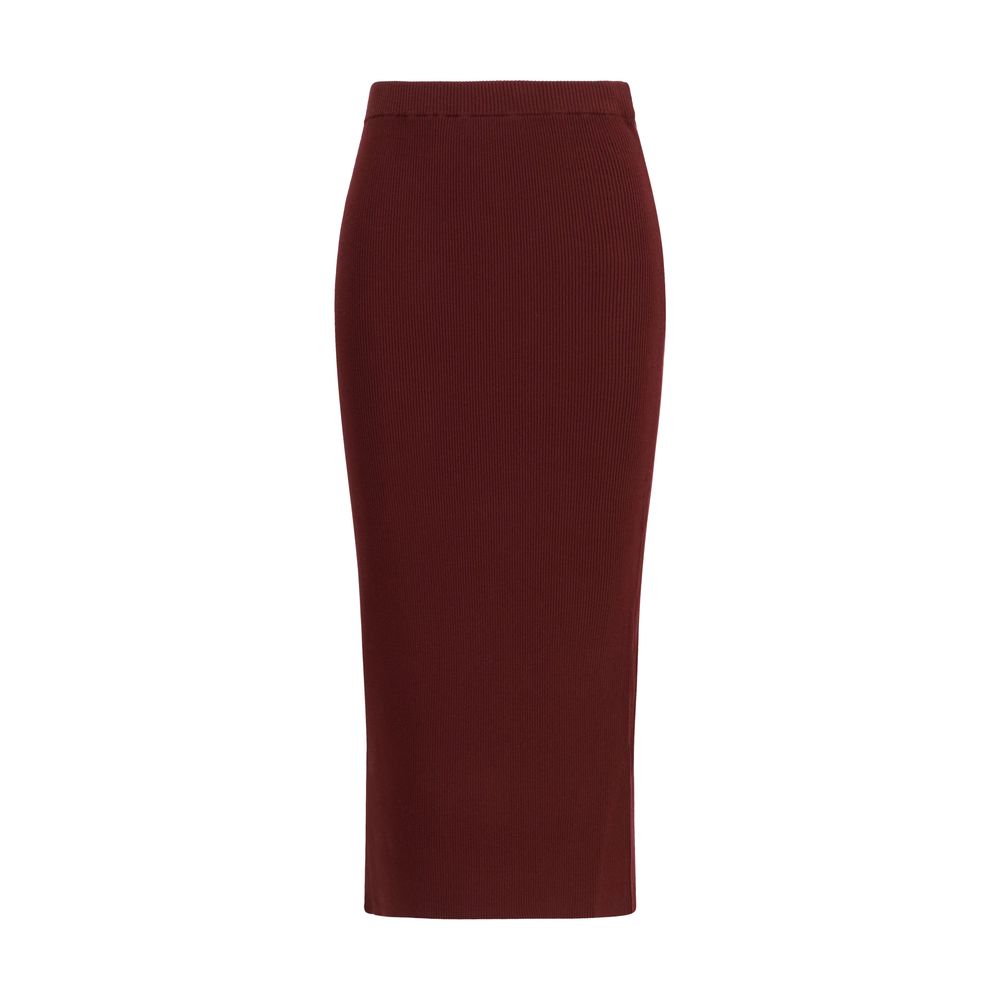 Max Mara Bordeaux Viscose Midi Skirt | Regal Royce