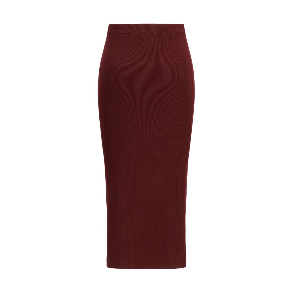 Max Mara Bordeaux Viscose Midi Skirt | Regal Royce