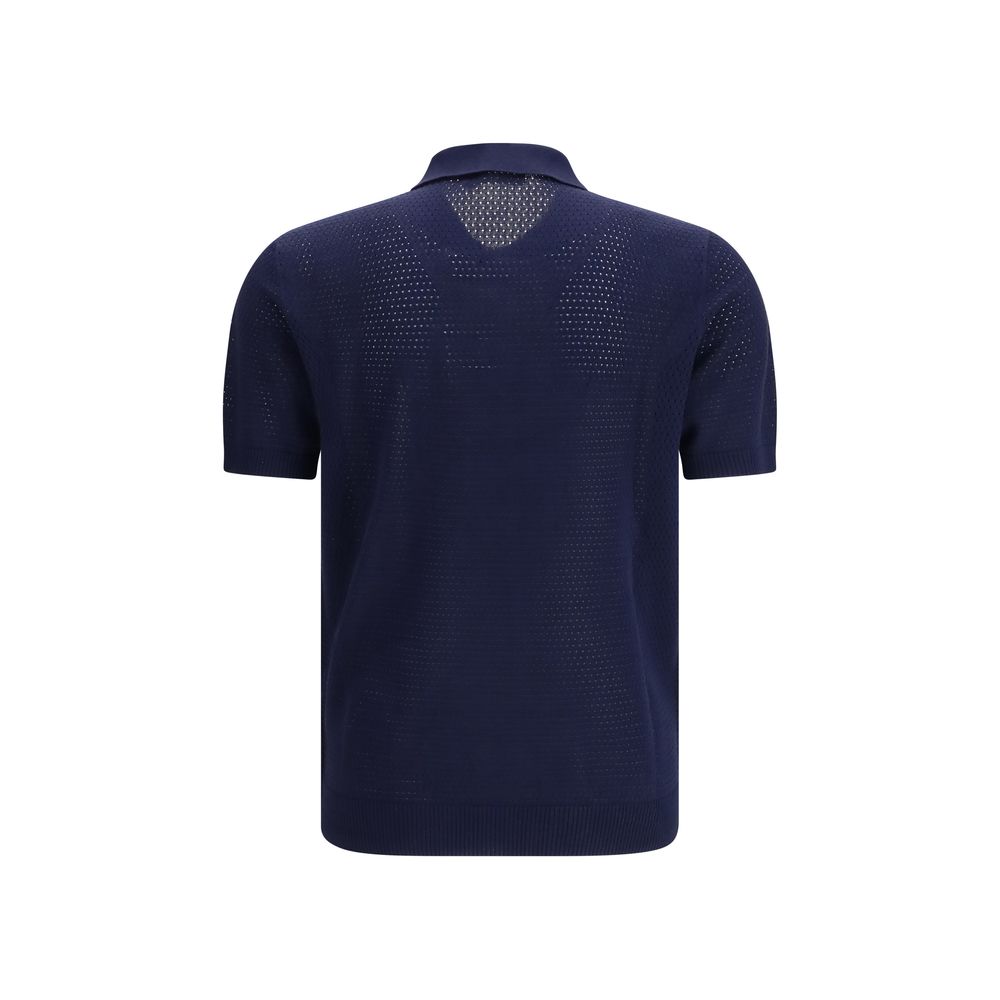 Roberto Collina Blue Cotton Polo Shirt | Regal Royce