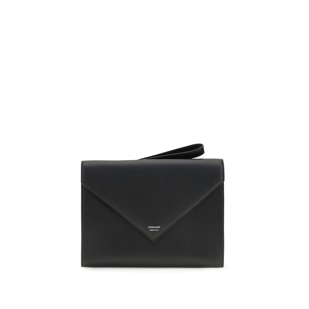 Ferragamo Black Calf Leather Bos Taurus Wallet | Regal Royce