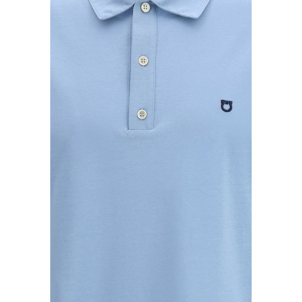 Ferragamo Blue Cotton Polo Shirt | Regal Royce