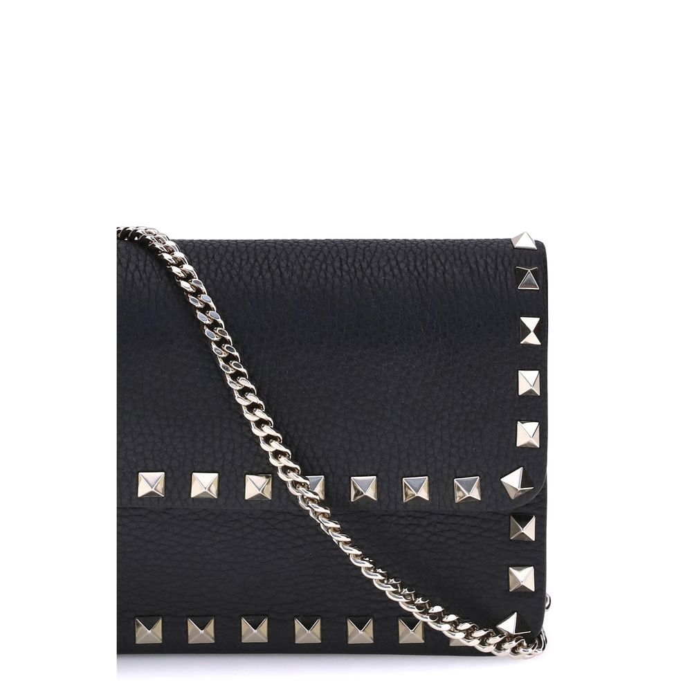 Valentino Garavani Black Calf Leather Bos Taurus Wallet | Regal Royce