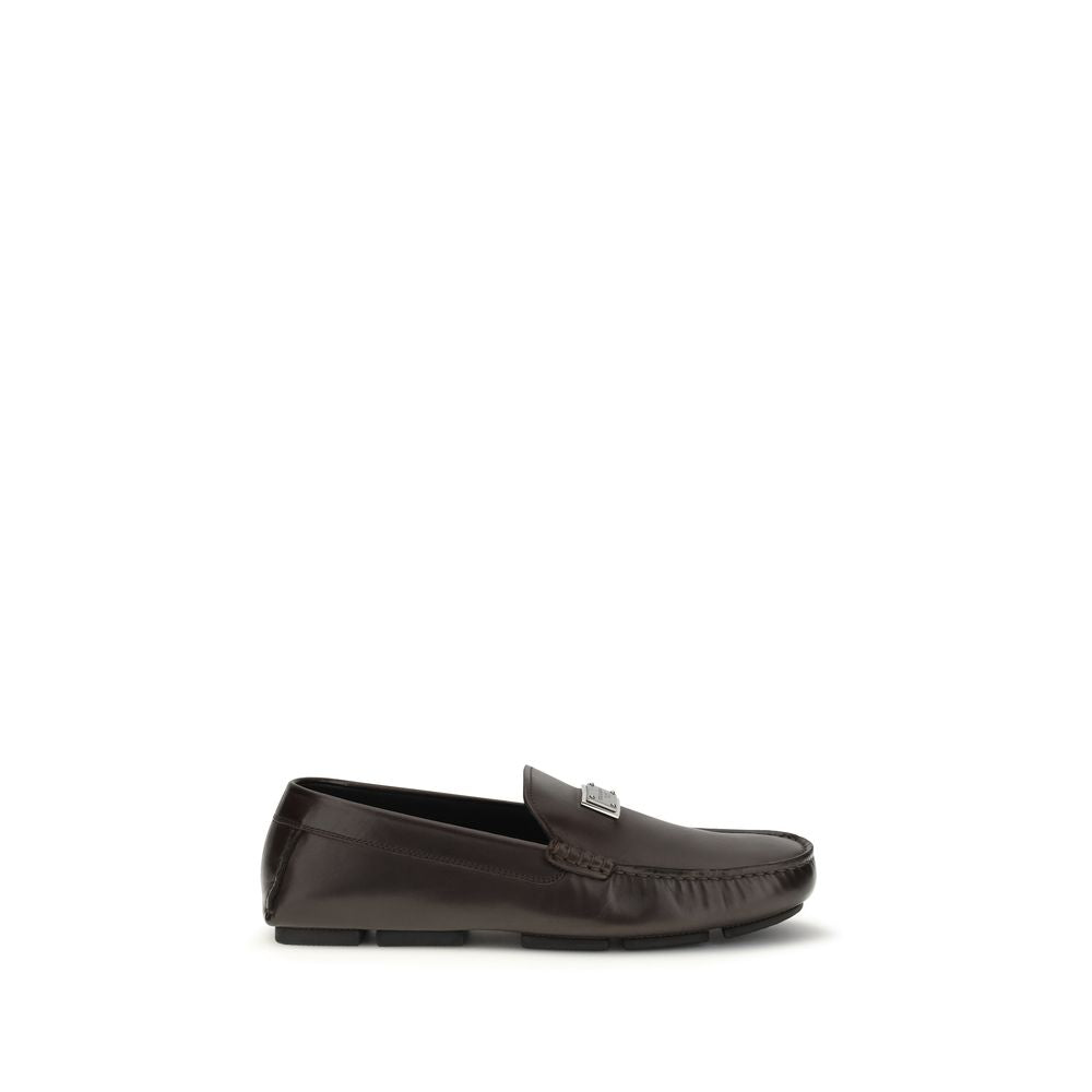 Dolce & Gabbana Brown Calf Leather Bos Taurus Slip-On Loafers | Regal Royce