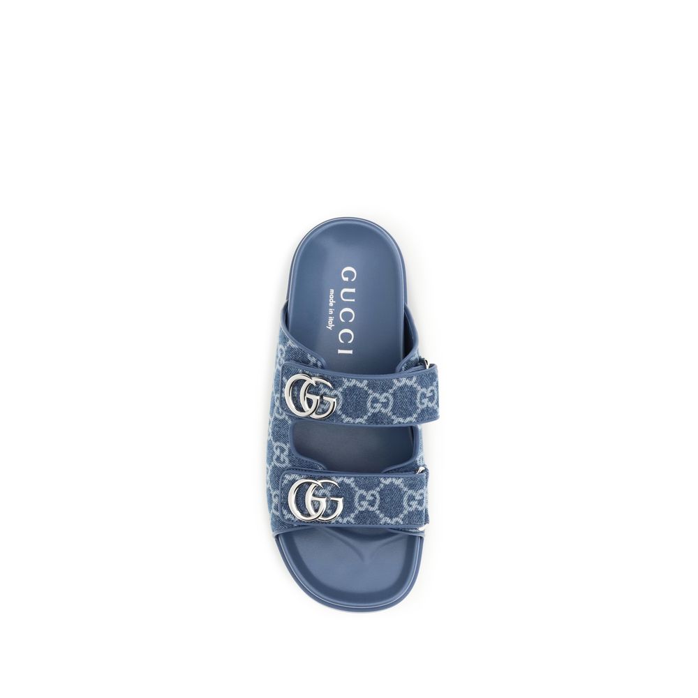 Gucci Blue Cotton Flat Sandals | Regal Royce