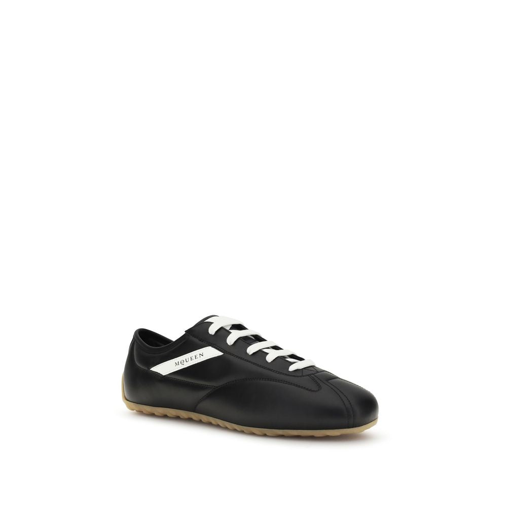 Alexander McQueen Black Calf Leather Bos Taurus Low Top Sneakers | Regal Royce
