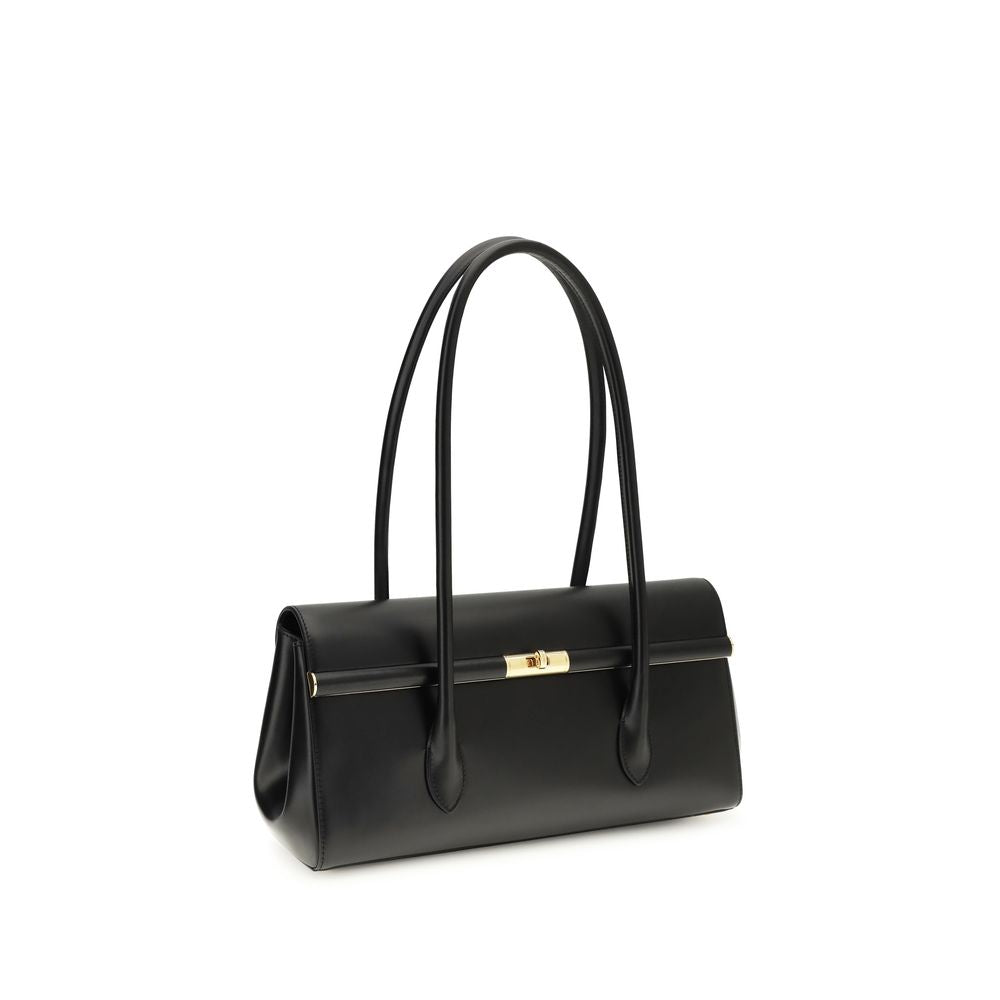 Dolce & Gabbana Black Calf Leather Bos Taurus Shoulder Bag | Regal Royce
