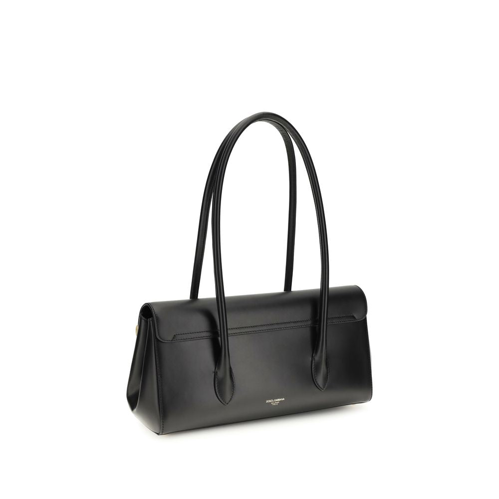 Dolce & Gabbana Black Calf Leather Bos Taurus Shoulder Bag | Regal Royce