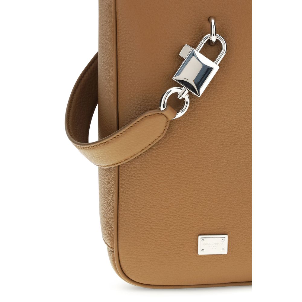 Dolce & Gabbana Brown Calf Leather Bos Taurus Handbag | Regal Royce