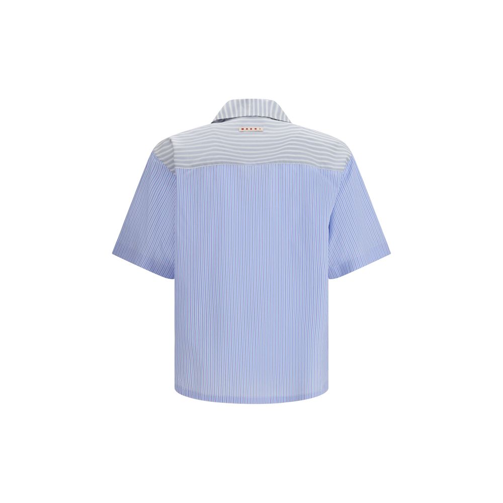 Marni Blue Cotton Pattern Shirt | Regal Royce