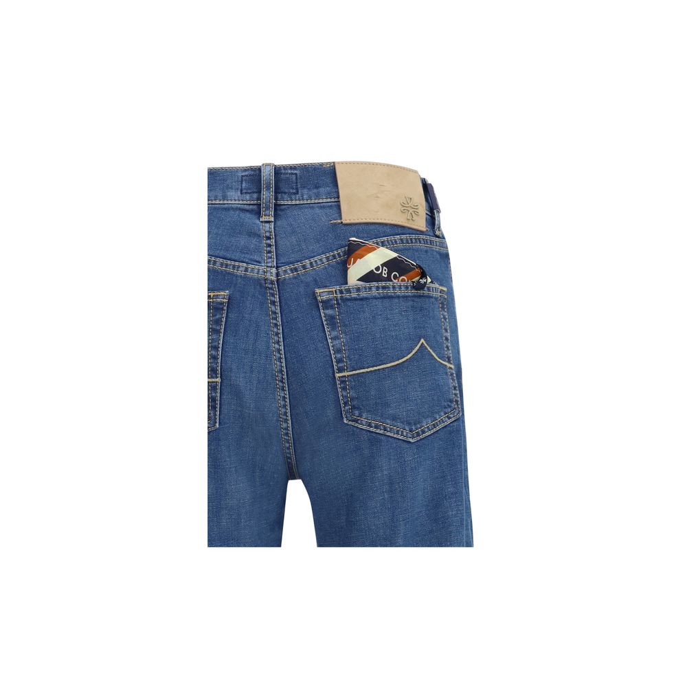 Jacob Cohen Blue Cotton Straight-Leg Jeans | Regal Royce