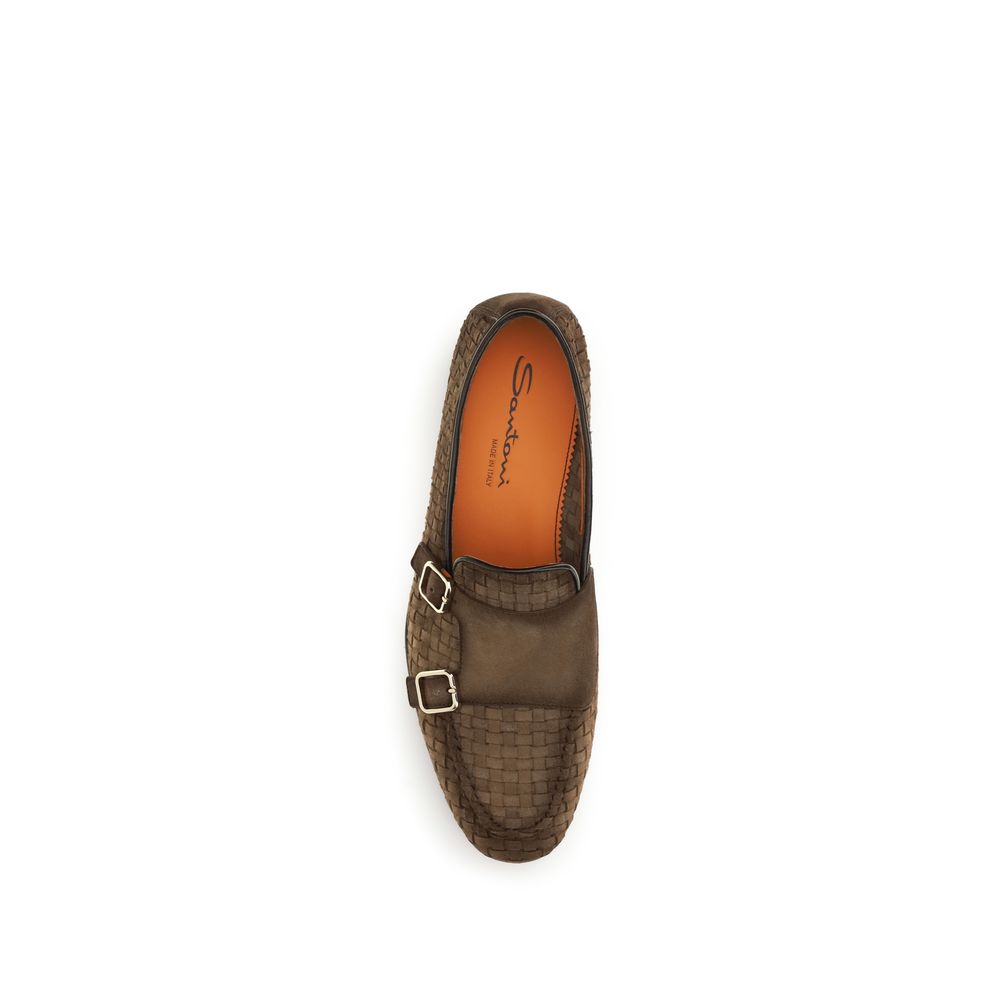 Santoni Brown Calf Leather Bos Taurus Slip-On Loafers | Regal Royce