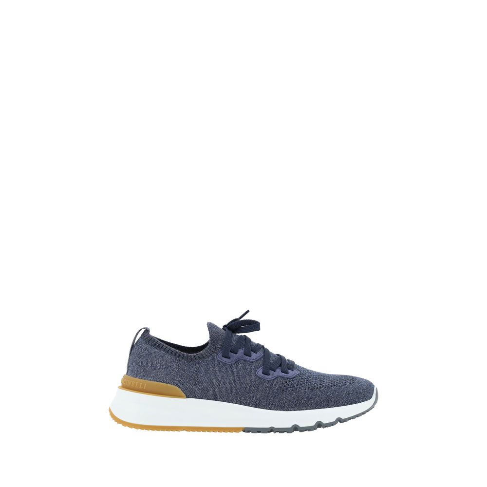 Brunello Cucinelli Blue Cotton Athletic Sneakers | Regal Royce