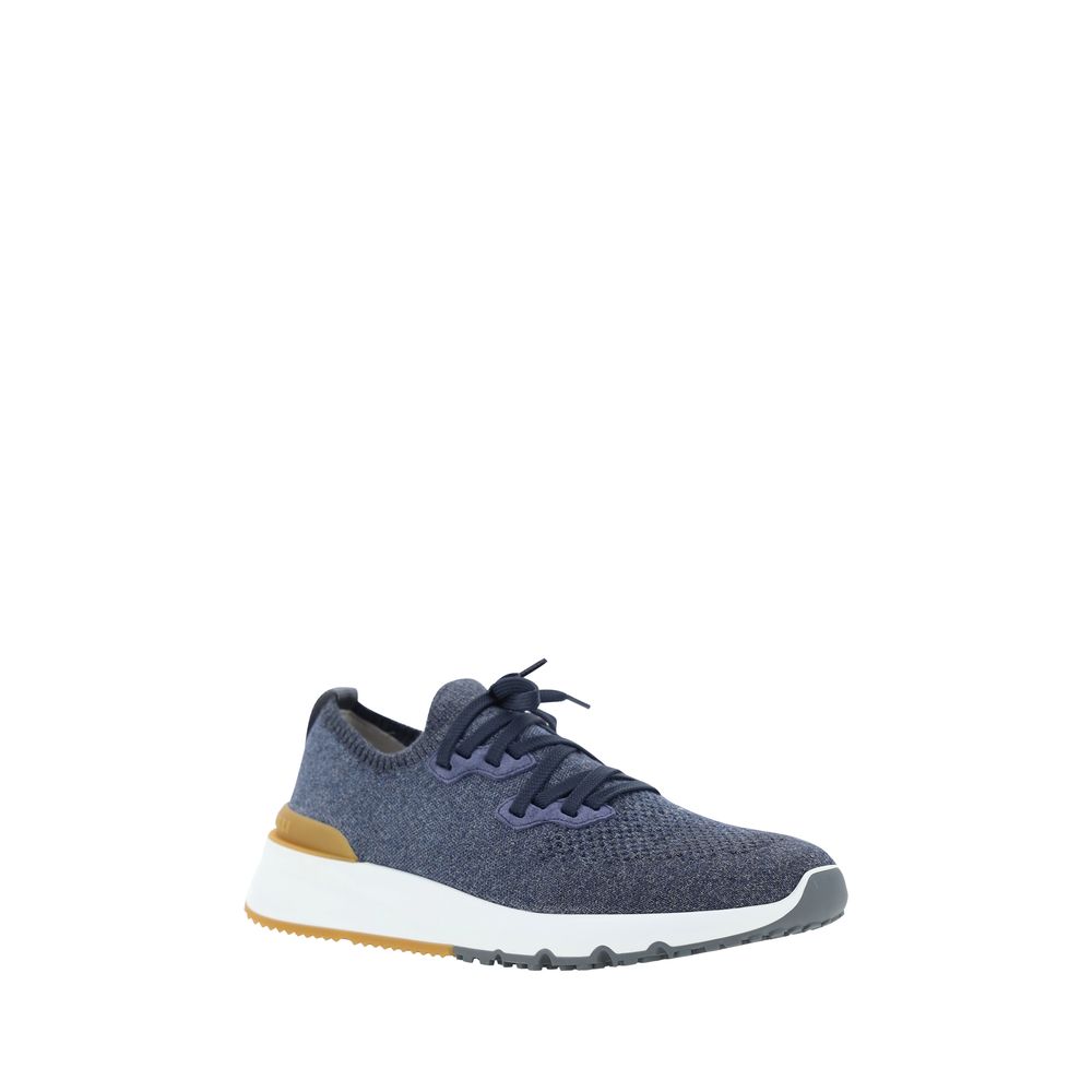 Brunello Cucinelli Blue Cotton Athletic Sneakers | Regal Royce