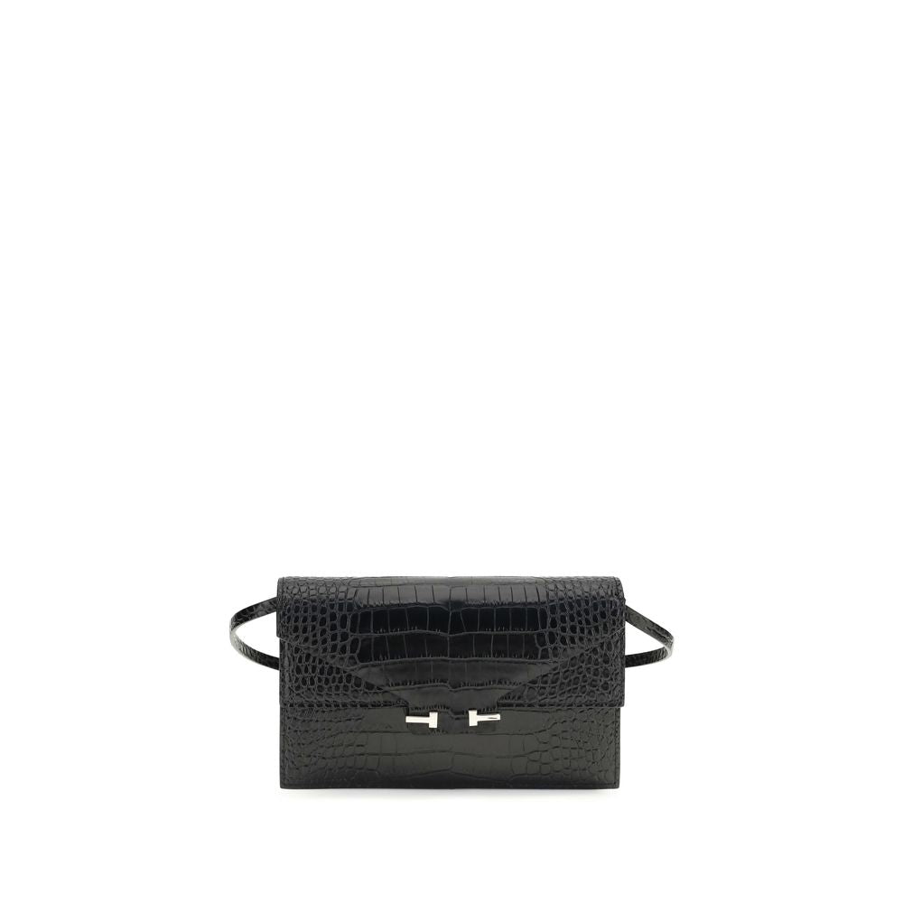 Tom Ford Black Calf Leather Bos Taurus Shoulder Bag | Regal Royce