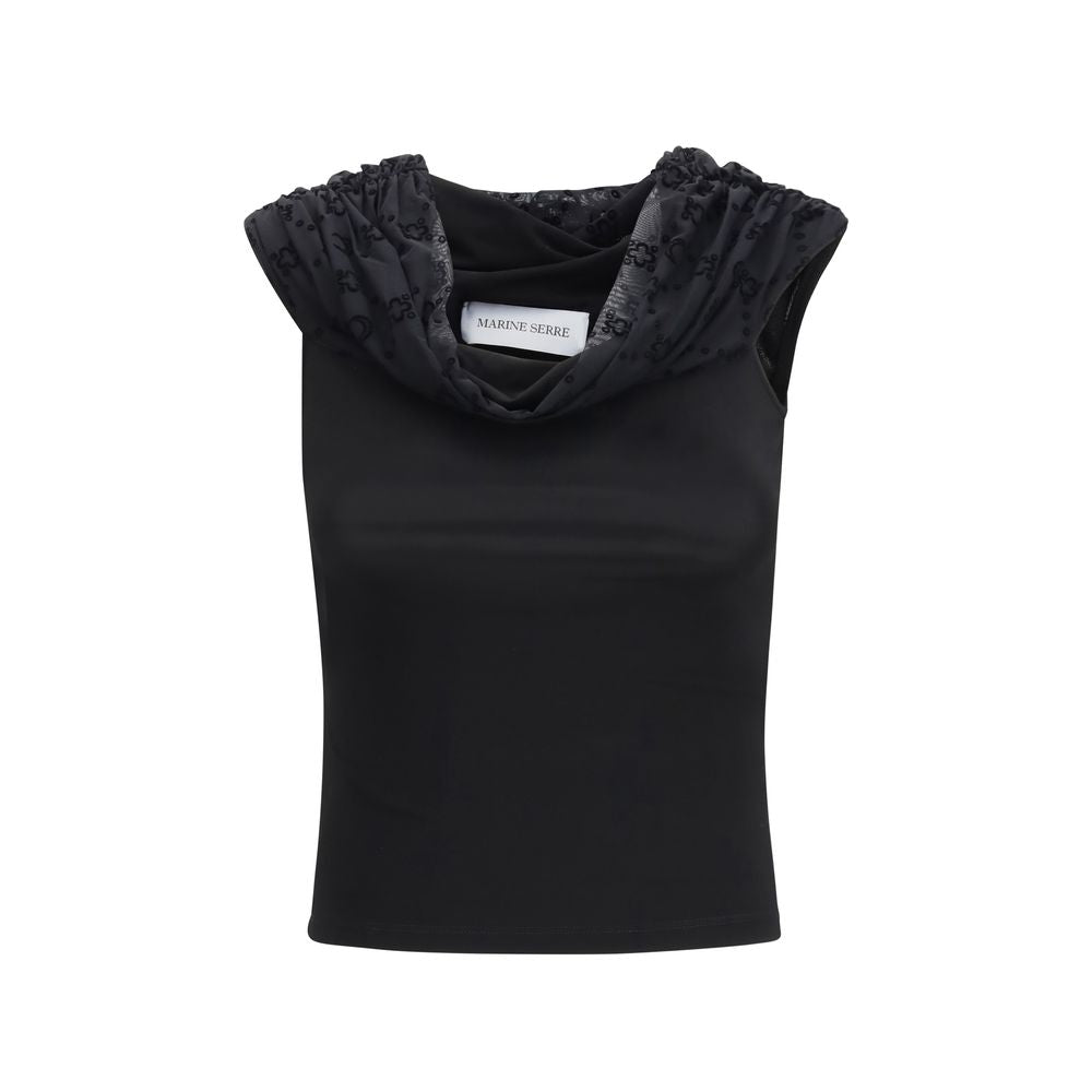 Marine Serre Black Viscose Shirt