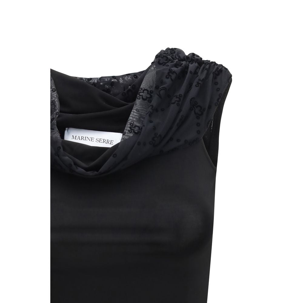 Marine Serre Black Viscose Shirt