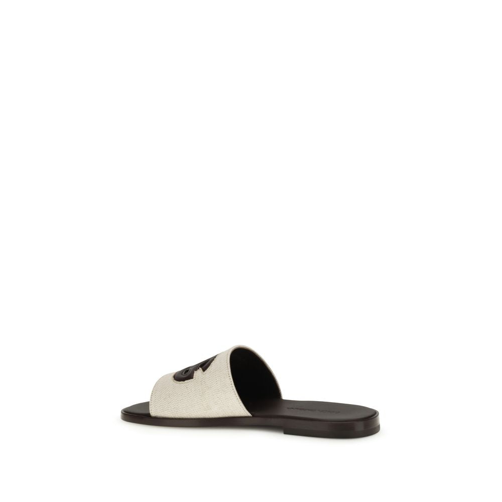 Dolce & Gabbana Beige Calf Leather Bos Taurus Flat Sandals | Regal Royce