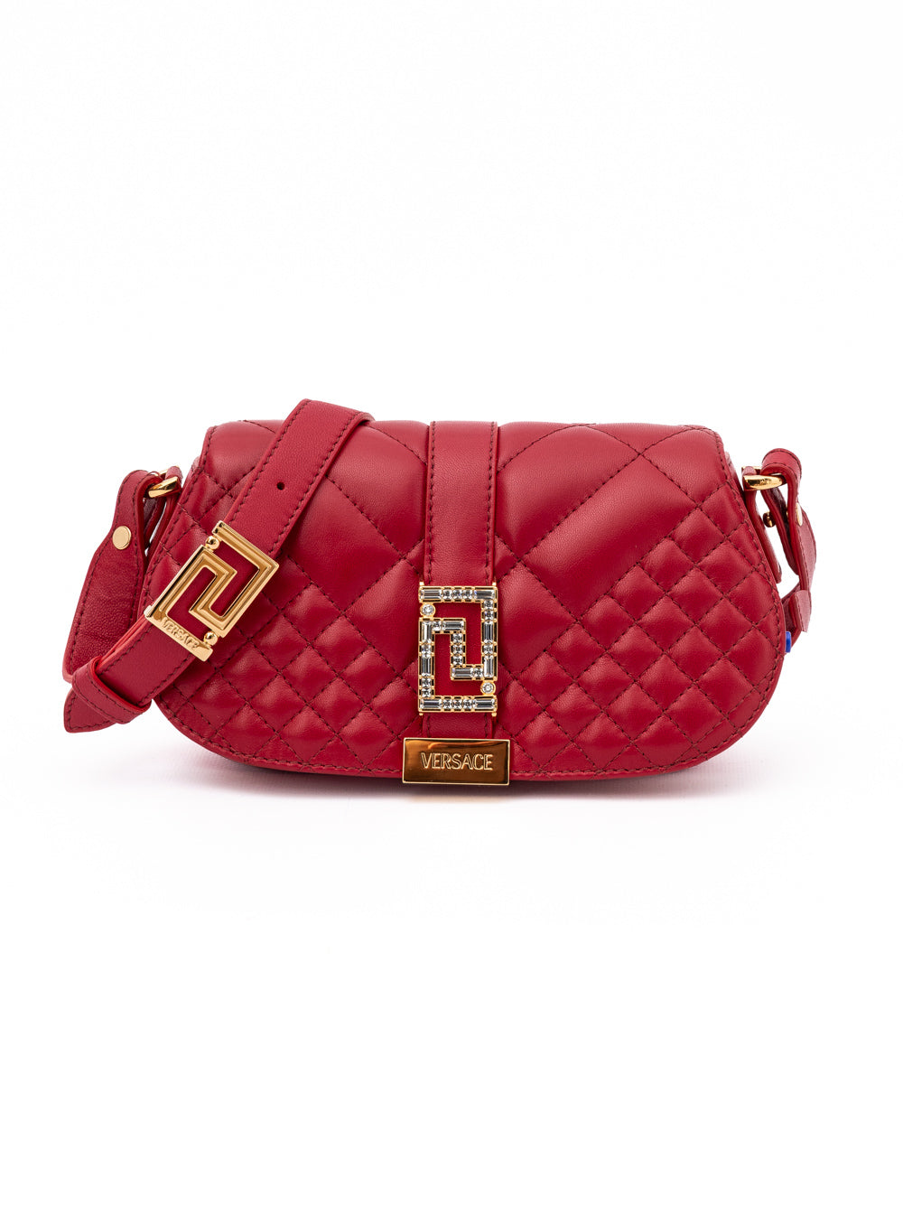 Versace Red Leather Quilted Shoulder Strap Bag | Regal Royce
