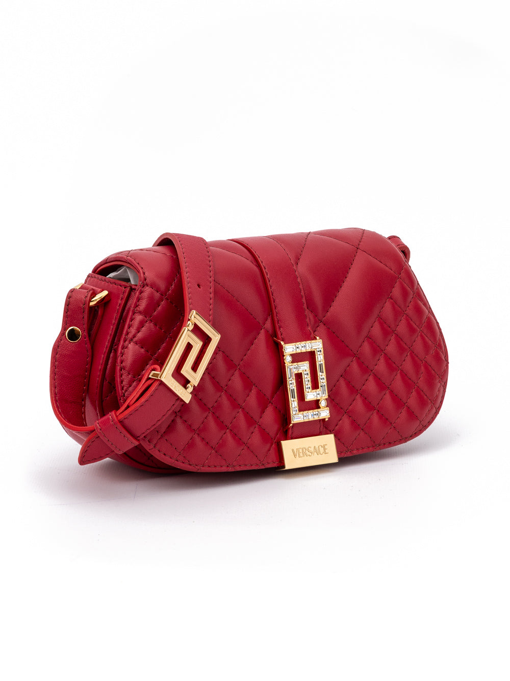 Versace Red Leather Quilted Shoulder Strap Bag | Regal Royce