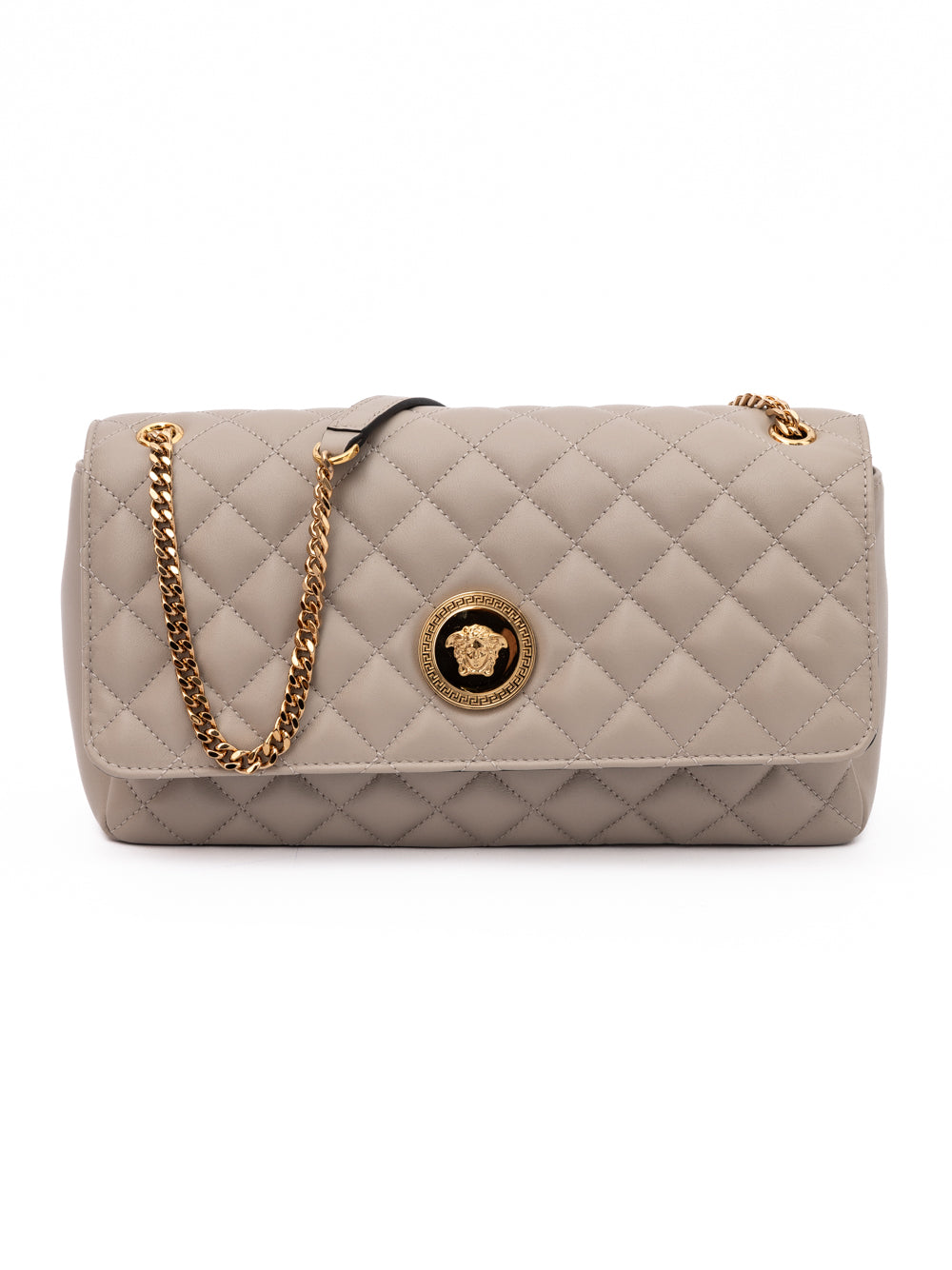 Versace Taupe Quilted Leather Shoulder Strap Bag | Regal Royce