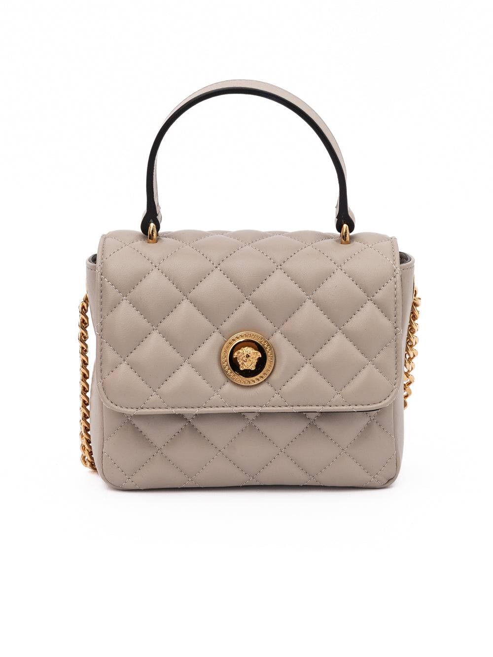 Versace Taupe Quilted Leather Handbag | Regal Royce