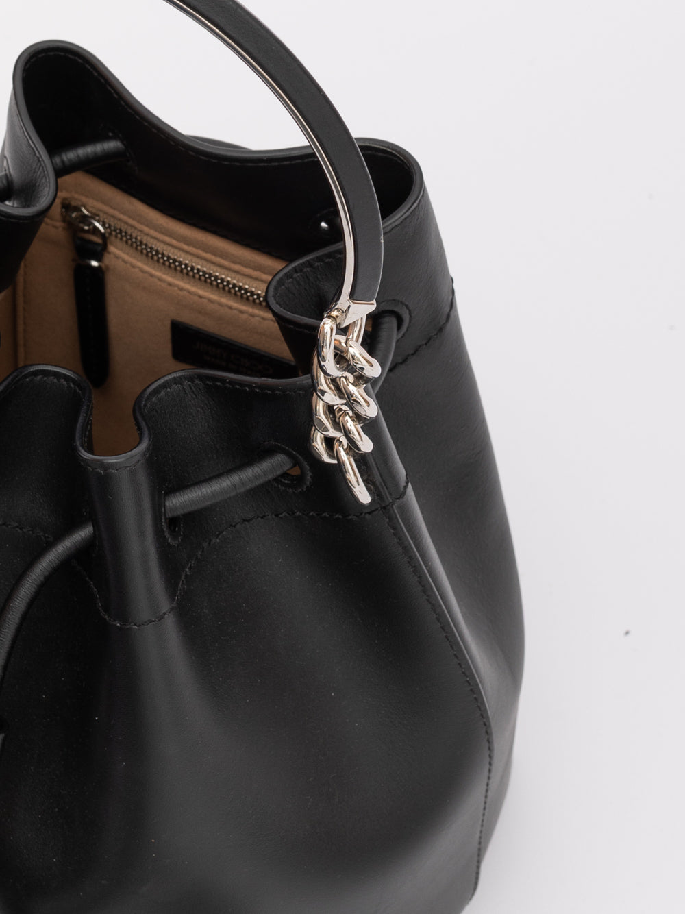 Jimmy Choo Black Bon Bon Leather Bucket | Regal Royce