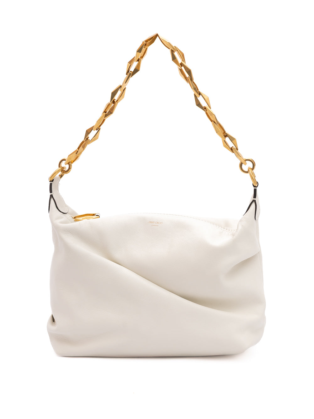 Jimmy Choo White Diamond Hobo Leather Shoulder Bag | Regal Royce