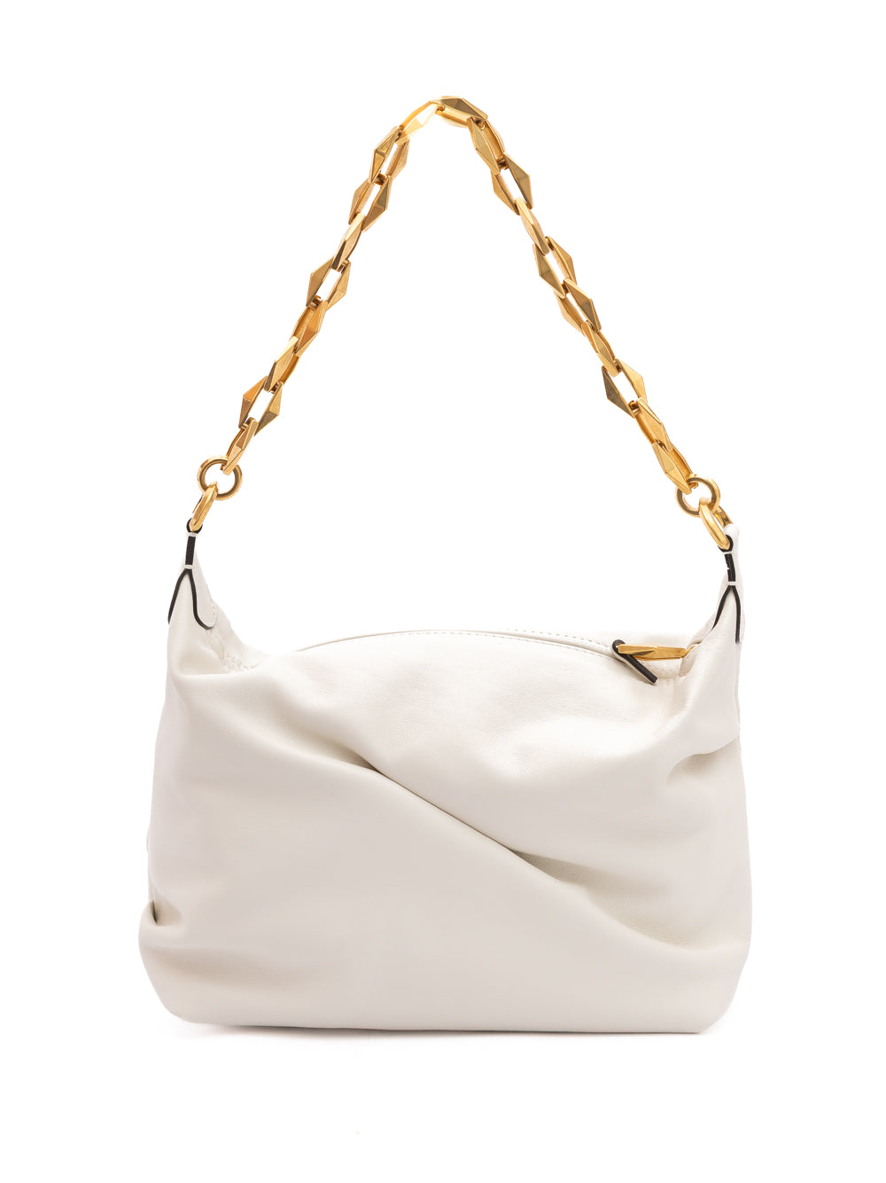 Jimmy Choo White Diamond Hobo Leather Shoulder Bag | Regal Royce