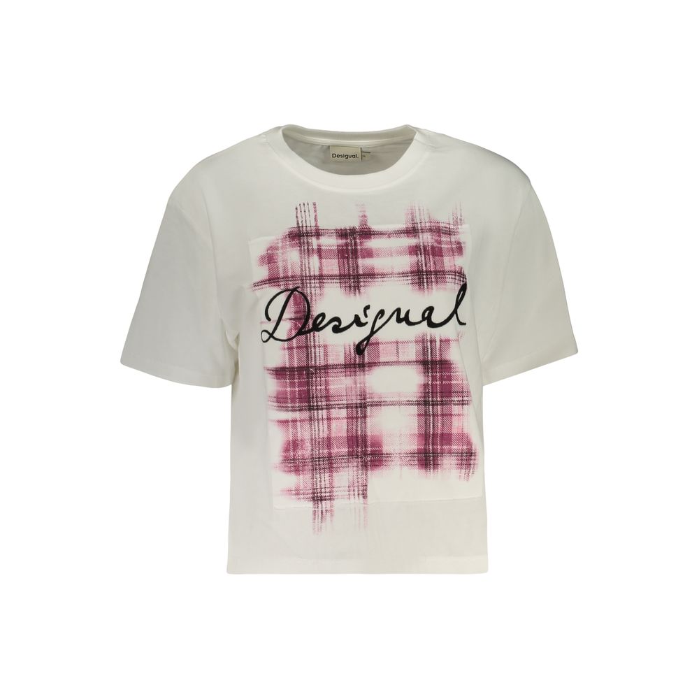 Desigual Bianco Cotton Women T-Shirt | Regal Royce