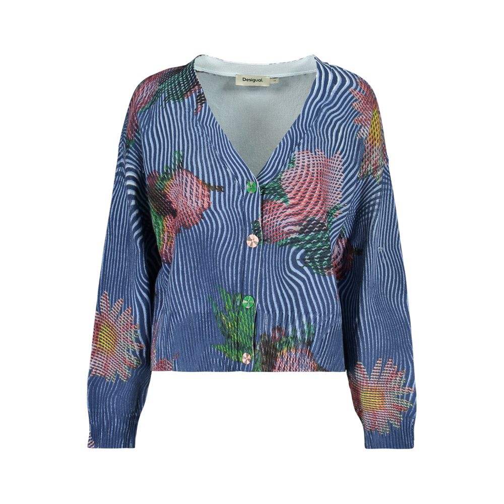 Desigual Blue Cotton Womens Cardigan | Regal Royce