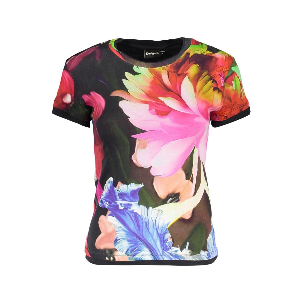 Desigual Black Cotton Women T-Shirt | Regal Royce
