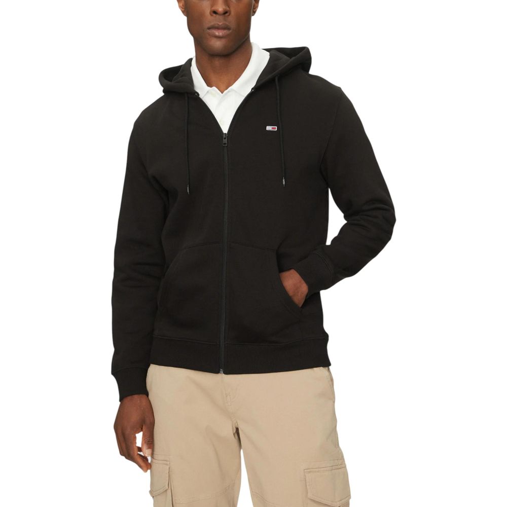Tommy Hilfiger Jeans Black Cotton Hoodie | Regal Royce