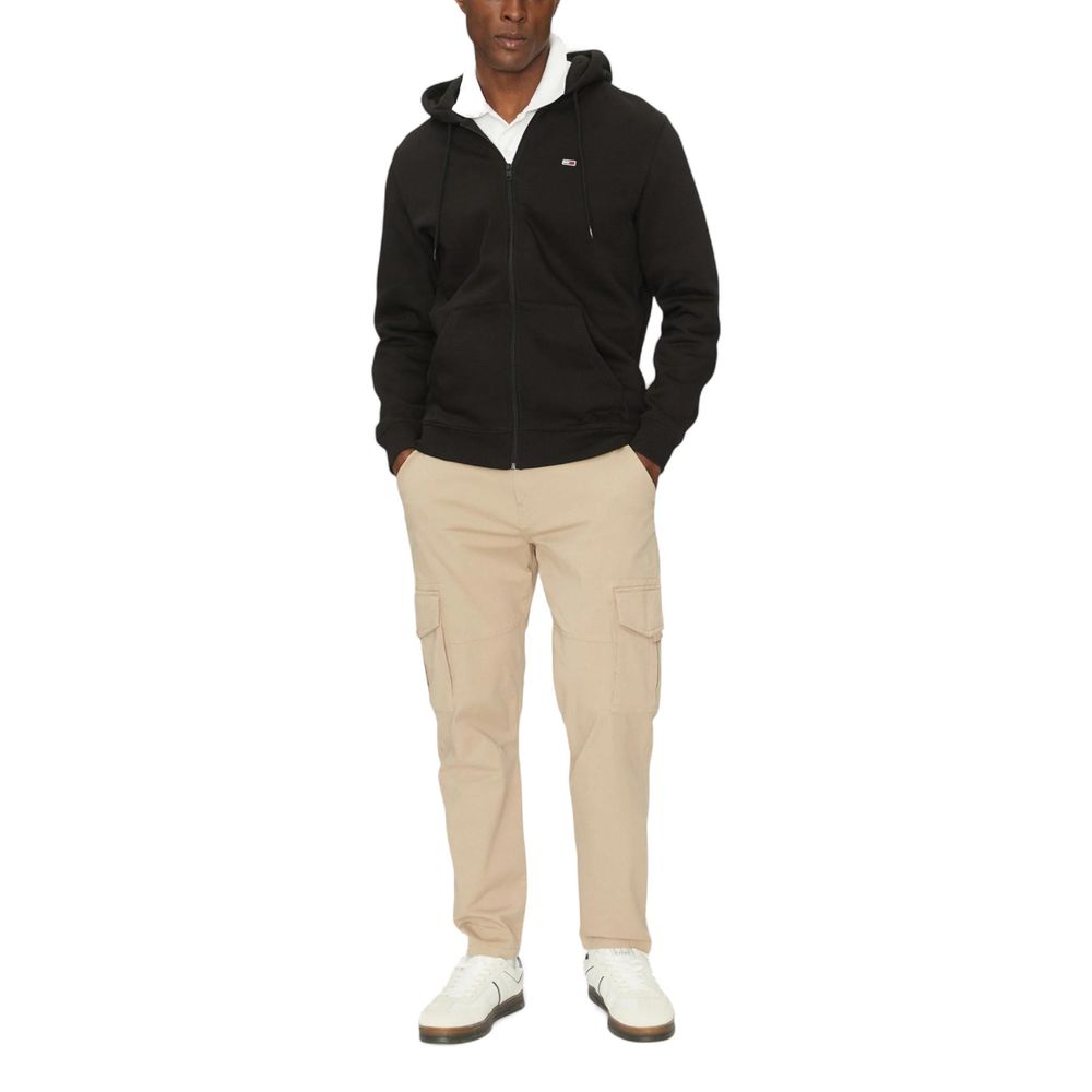 Tommy Hilfiger Jeans Black Cotton Hoodie | Regal Royce