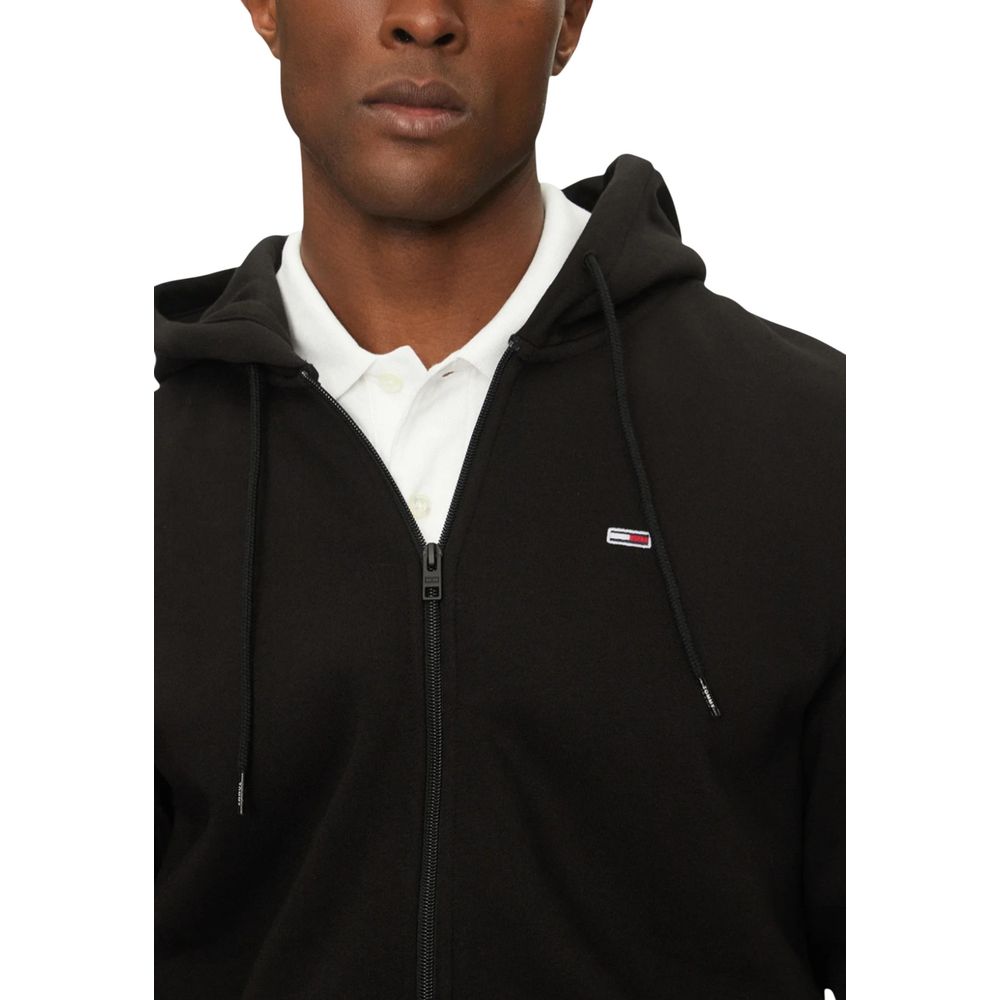 Tommy Hilfiger Jeans Black Cotton Hoodie | Regal Royce