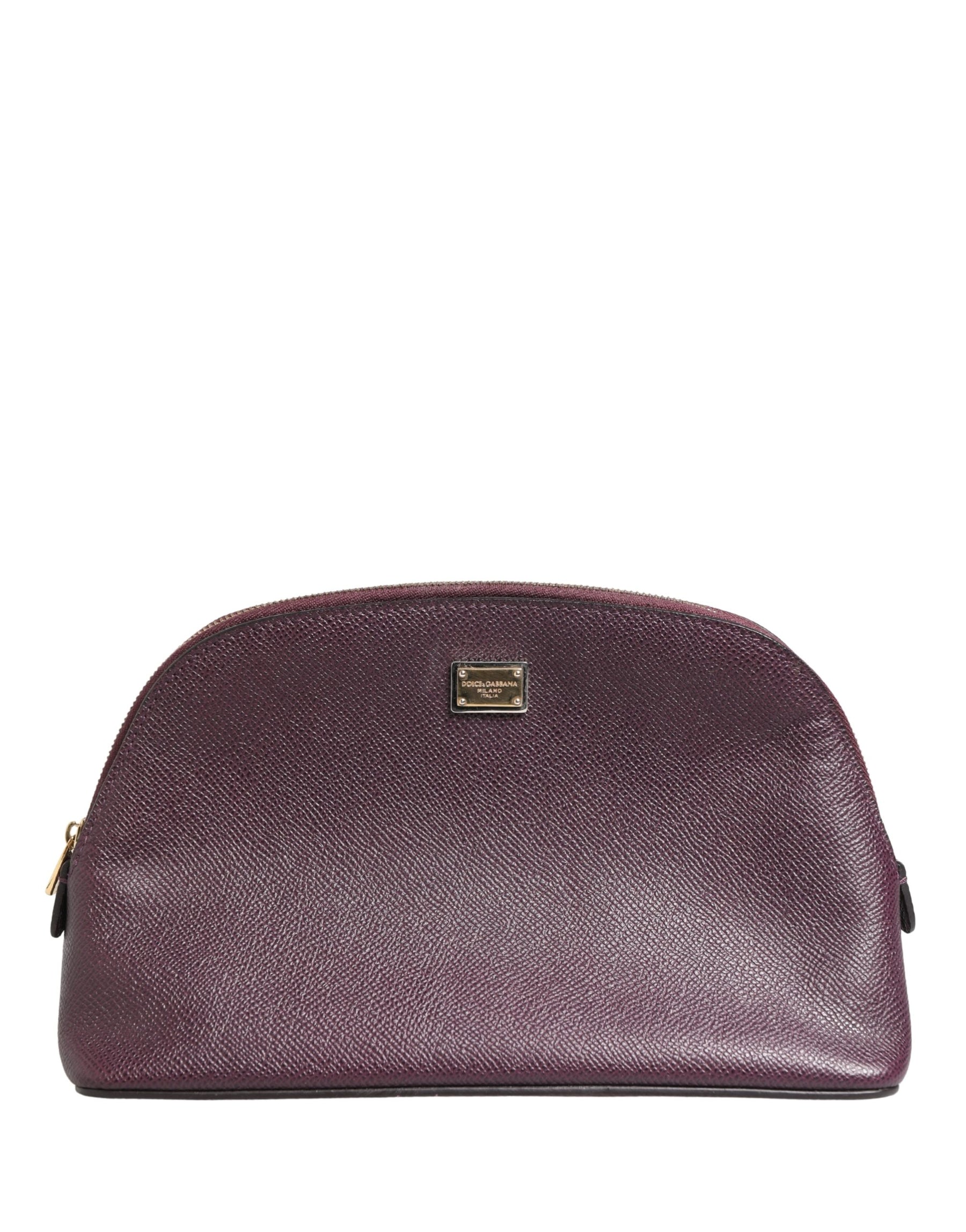 Dolce & Gabbana Dark Purple Leather DG Logo Zip Around Hand Purse Wallet | Regal Royce