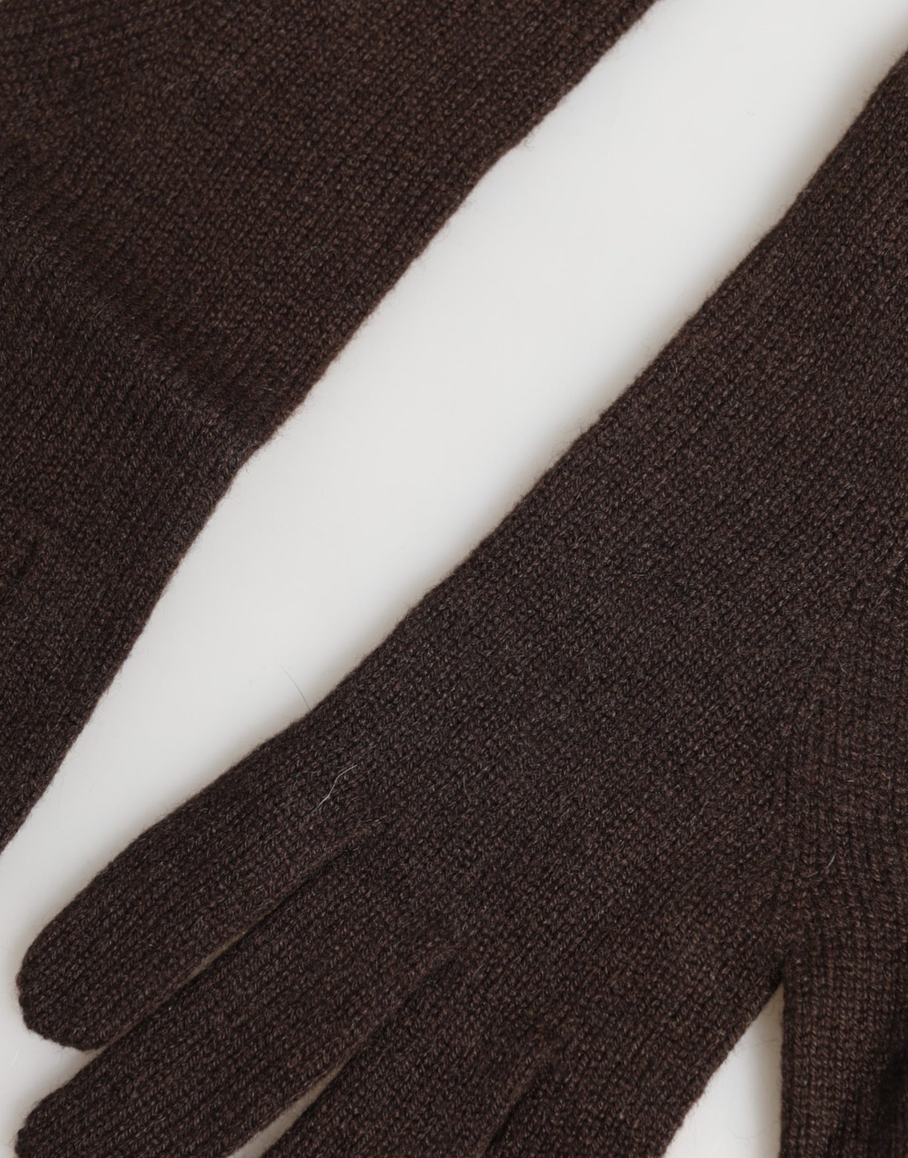 Dolce & Gabbana Brown Cashmere Knitted Elbow Length Mitten Gloves | Regal Royce
