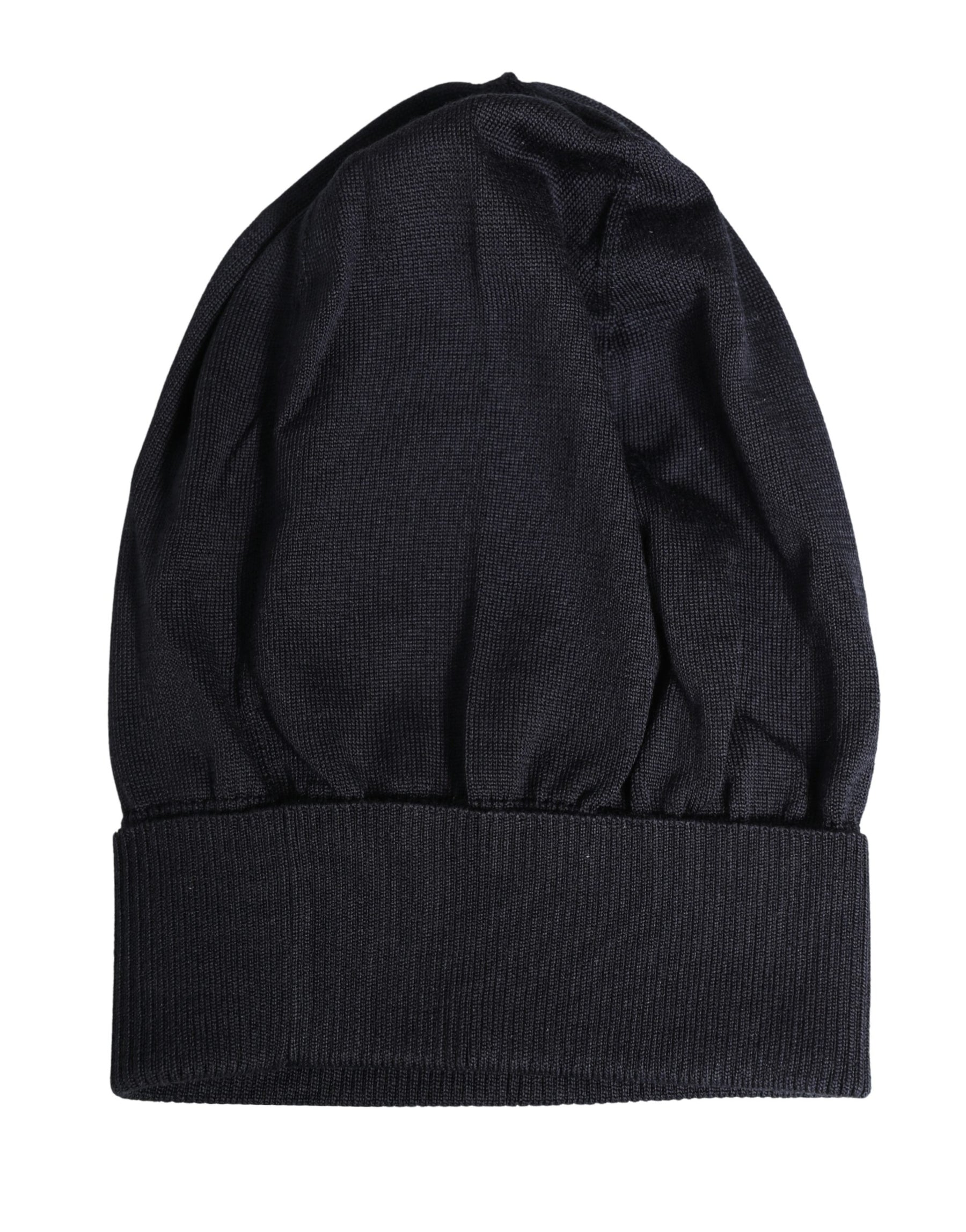 Dolce & Gabbana Black Solid Wool Knitted Winter Beanie Cap Hat | Regal Royce