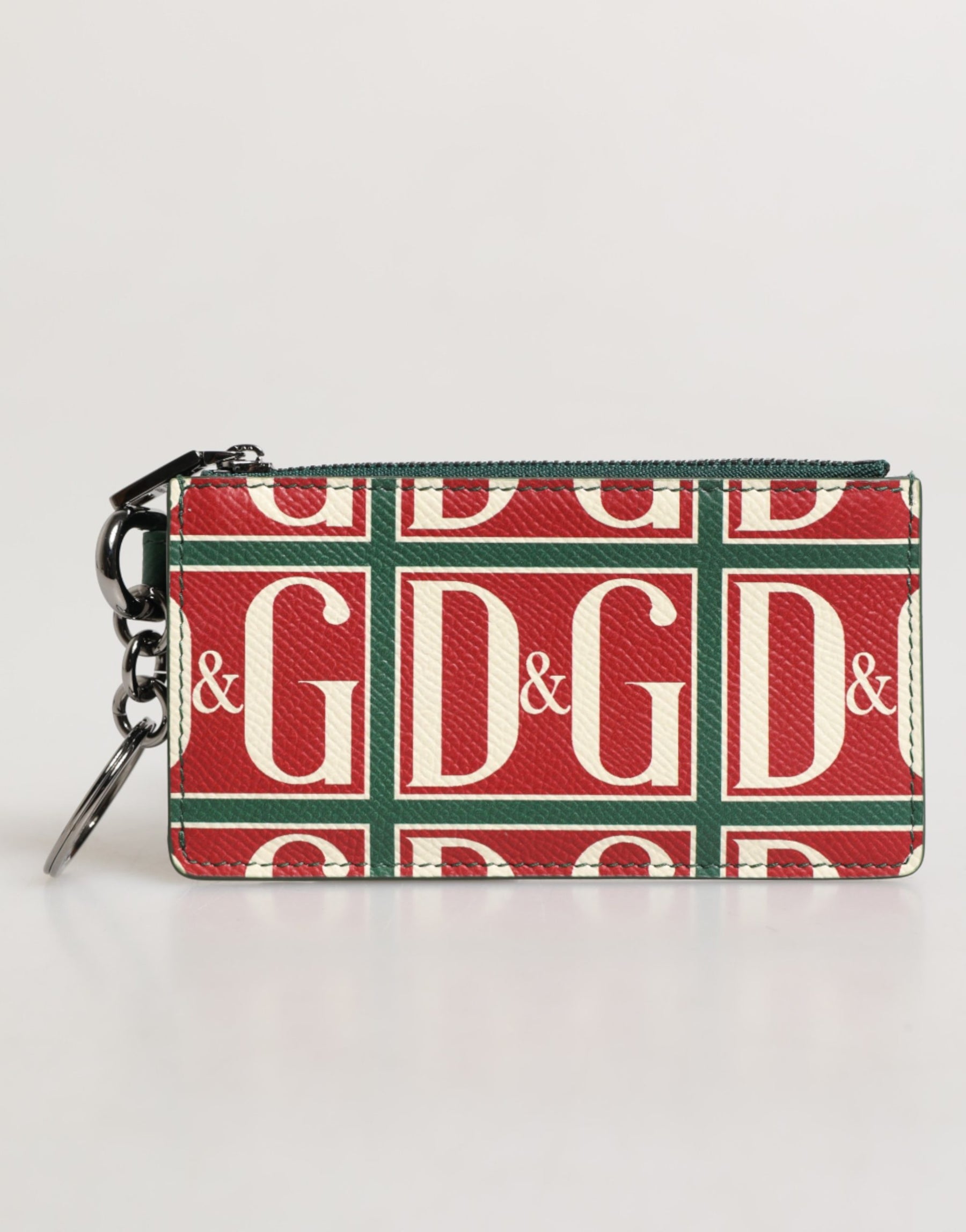 Dolce & Gabbana Green Calf Leather Logo Print Monogram Card Holder Wallet | Regal Royce