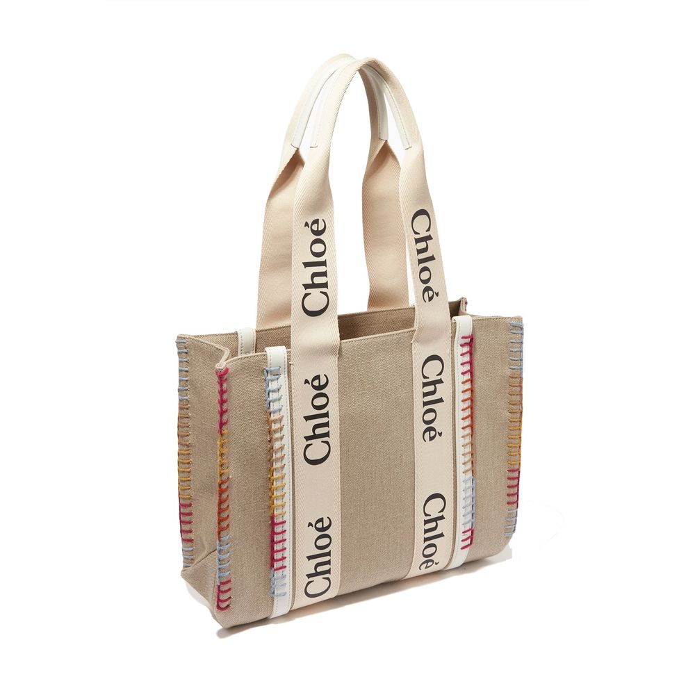 Chloé Beige Linen Tote Bag | Regal Royce