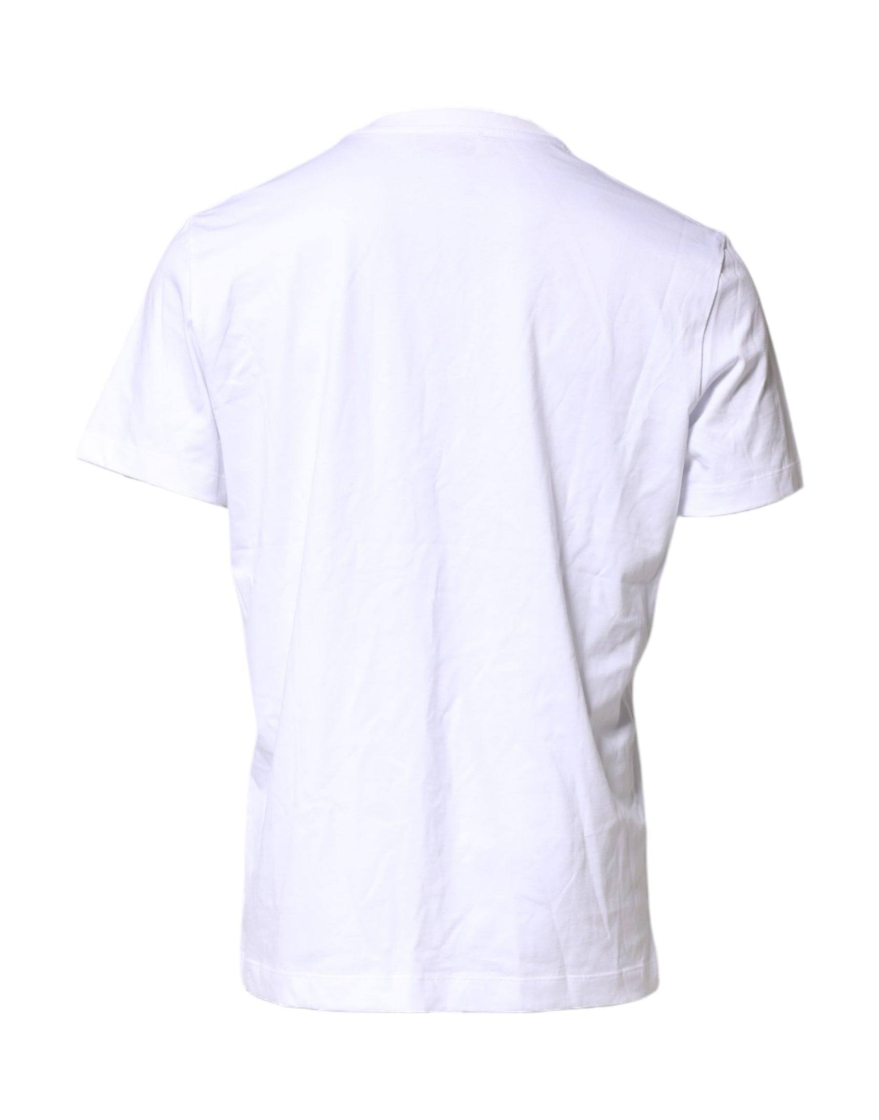 Dolce & Gabbana White Cotton DG Logo Embroidery Men  T-shirt | Regal Royce