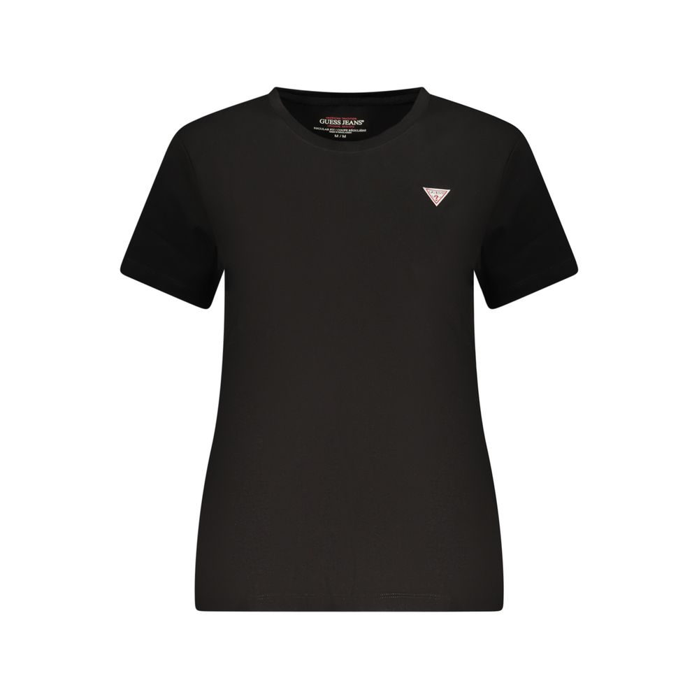 Guess Jeans Black Cotton Women T-Shirt | Regal Royce