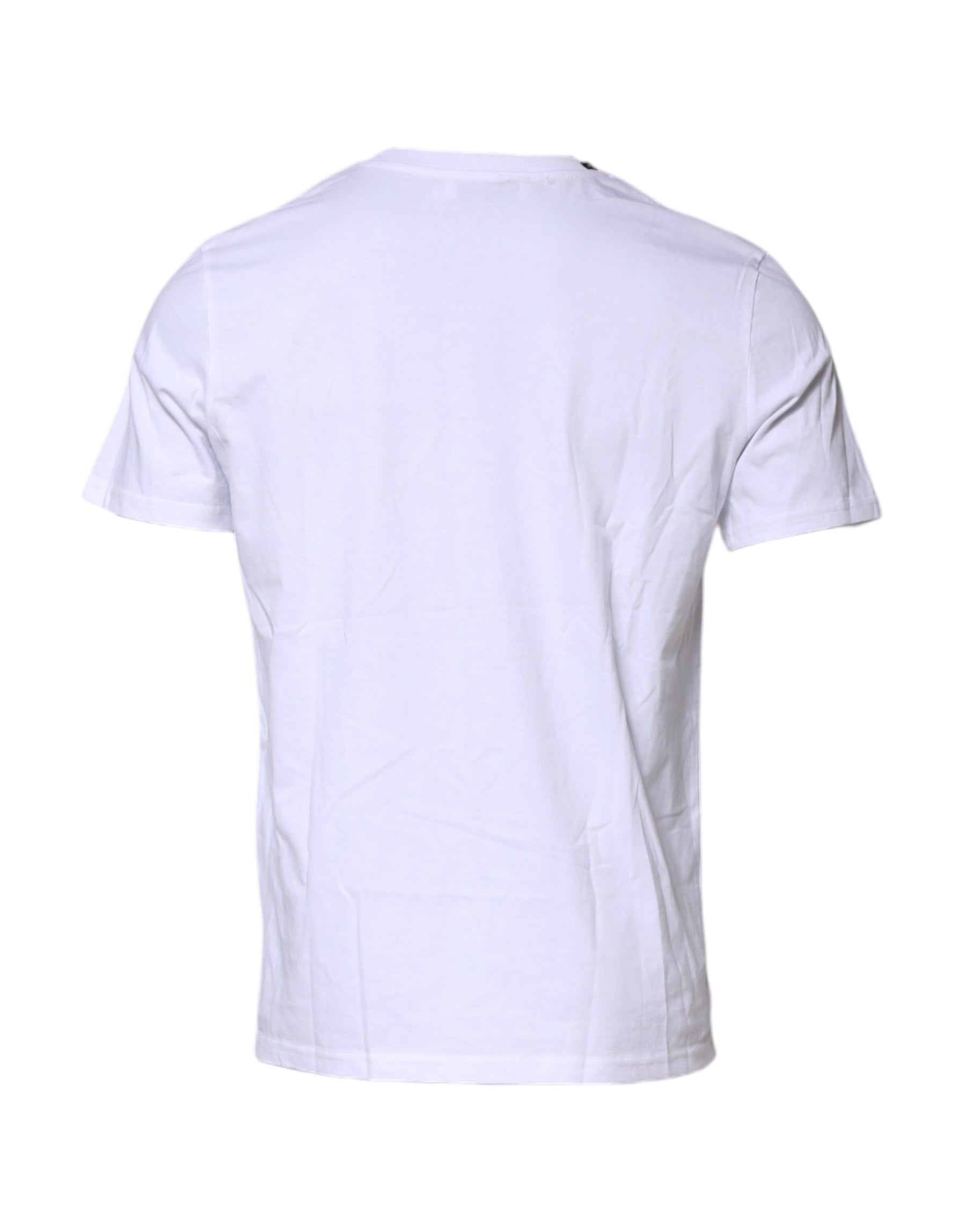 Dolce & Gabbana White Cotton Leopard Print Crew Neck T-shirt | Regal Royce